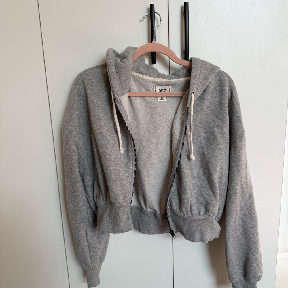 BDG Heather Gray Cropped Hoodie